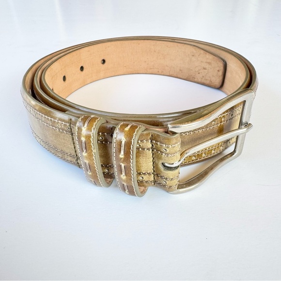 Mezlan Other - Mezlan Tan Khaki Leather Belt with Silver Buckle size 44